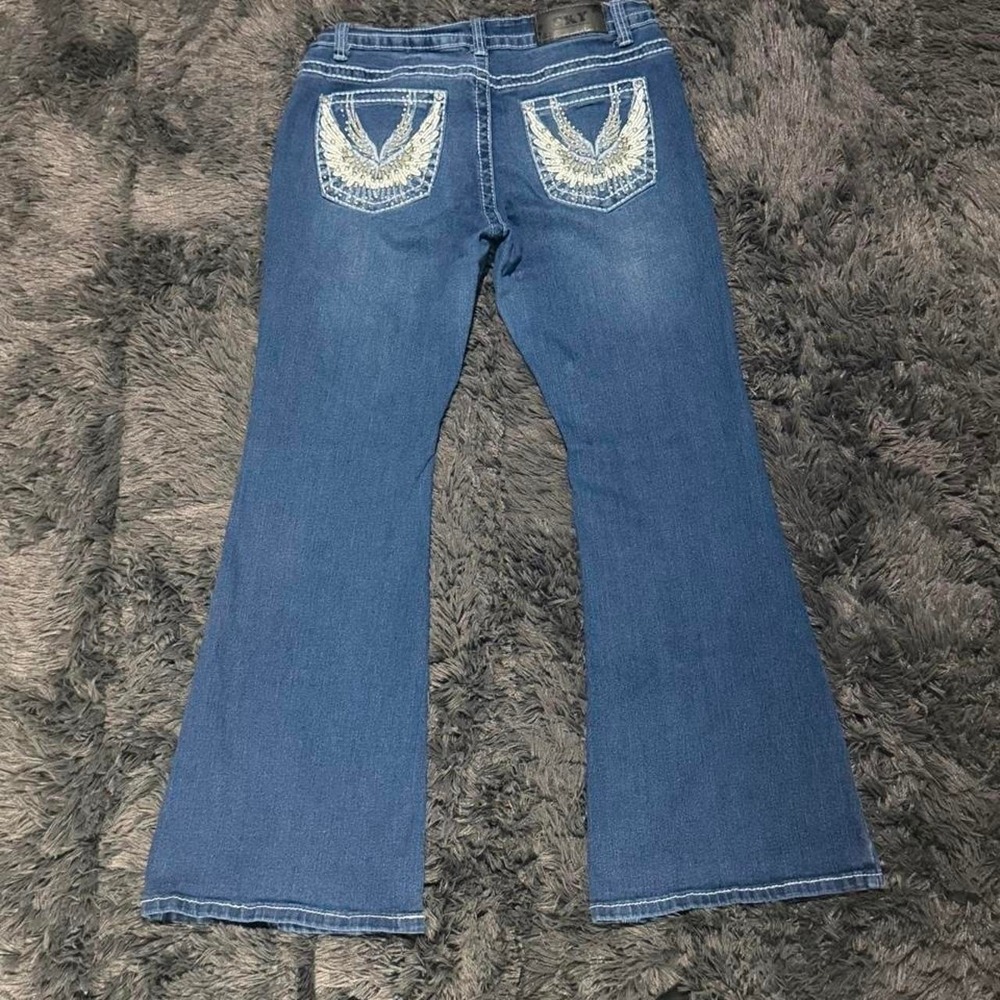 SKY Jeans Women's Blue Flare Bootcut Denim